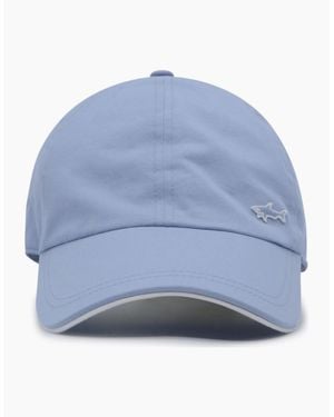 Paul & Shark Shark Badge Light Cotton Baseball Cap - Blue