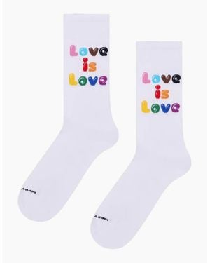 Happy Socks Love Is Love Trainer Sock - White