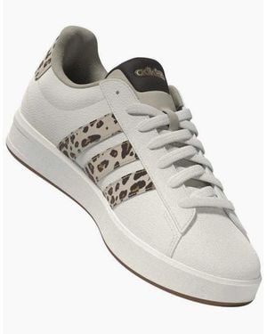 adidas Grand Court 3.0 /Leopard Trainers - White