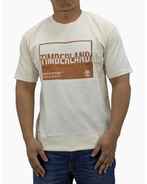 Timberland T Shirts Print Logo Crew Neck Pullover Short Sleeve Cotton New - Grey