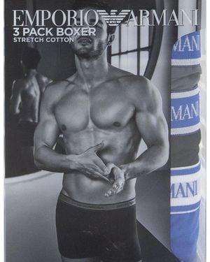 Emporio Armani Neon 3Pack Boxer Trunks Anthracite - Grey
