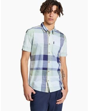Ben Sherman Large Madras Check Short Sleeve Shirt - Blue