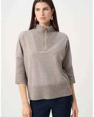 Joseph Ribkoff Brushed Viscose And Nylon Funnel Neck Jumper - Grey