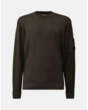 C.P. Company Merino Wool Lens Detail Crewneck Knit - Black