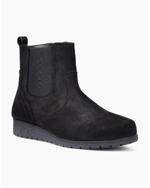 Hotter Exeter Low Wedge Boots - Black