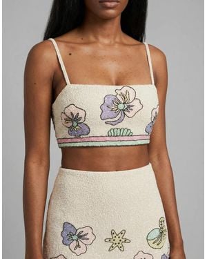 Oceanus Tallulah Crystal Co-Ord Pull On Top Multi Colour - Pink