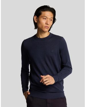 Lyle & Scott Superfine Cotton Crew Neck Jumper - Blue