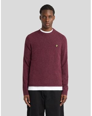 Lyle & Scott Lambswool Blend Crew Neck Jumper - Red