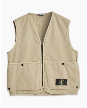 Stone Island S0184 Zip Gilet - Natural