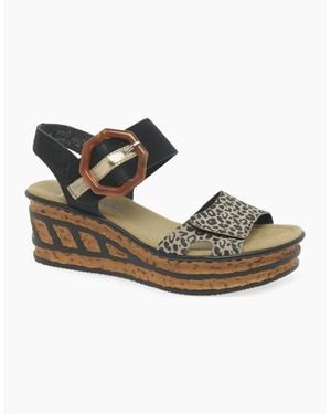 Rieker Gift Wedge Heel Sandals - Metallic