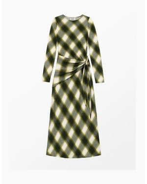 Ro&zo Check Scarf Waist Dress - Green