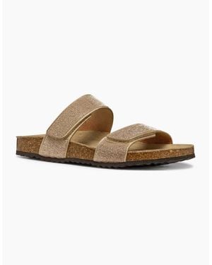 Geox Ladies D Brionia R Leather Sandals - Natural