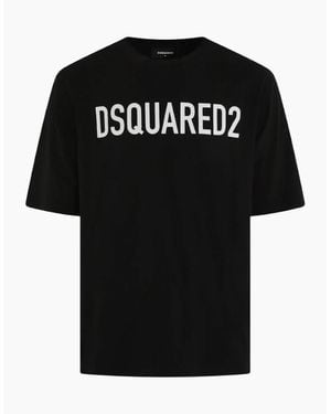 DSquared² Loose Fit Brand Logo T-Shirt - Black