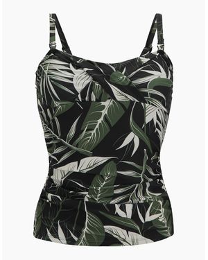 Regatta Ladies Aceana Iii Tropical Leaves Tankini Top - Black