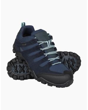 Mountain Warehouse Ladies Belfour Suede Waterproof Walking Shoes - Blue