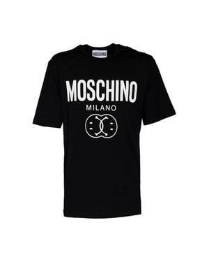 Moschino Bold Double Smiley Logo T-Shirt - Black