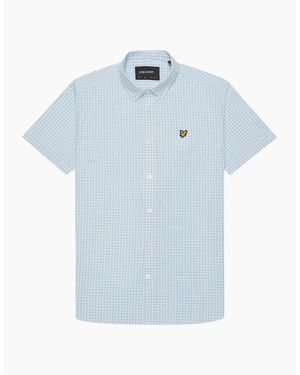 Lyle & Scott Lyle & Scott Short Sleeve Gringham Shirt - Blue