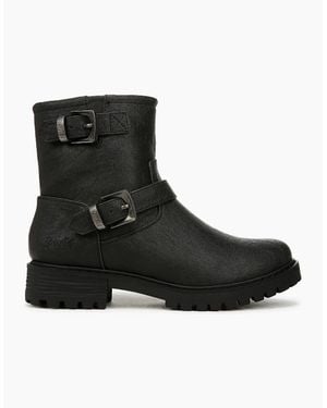 Blowfish Raven Biker Low Heel Side-Zip Boots - Black