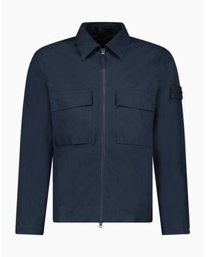 Stone Island Ghost Zip-Up Overshirt - Blue