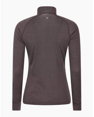 Mountain Warehouse Ladies Merino Wool Zip Neck Thermal Top - Grey