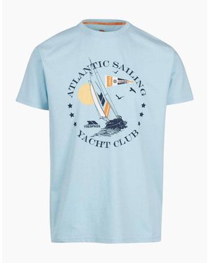Trespass Cedarf Lettering Crew Neck T-Shirt - Blue