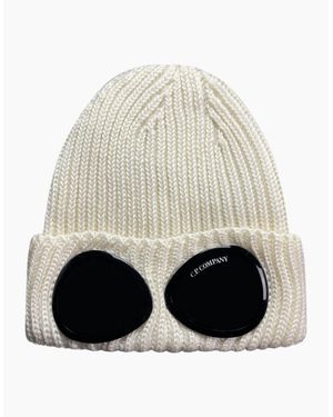 C.P. Company Extra Fine Merino Wool Goggle Beanie Cream - Natural