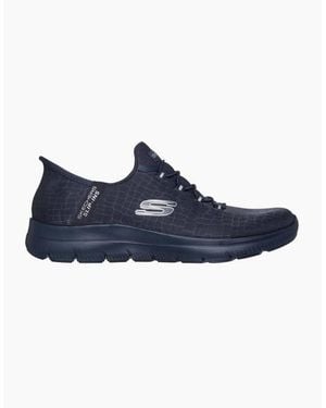 Skechers Summins Slip-Ins Memory Foam Trainers - Blue