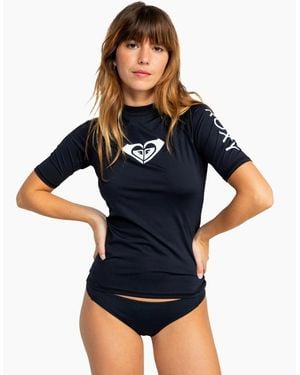 Roxy Whole Hearted Upf 50 Short Sleeve Rash Vest - Blue
