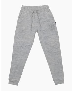 Aquascutum Solid Patterned Tapered Fit Slim Joggers - Grey