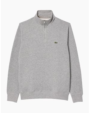 Lacoste Sh1927 Quarter Zip Sweatshirt - Grey