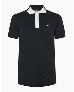 BOSS Collared Neck Short Sleeve Polo Shirt - Black