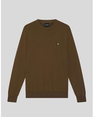 Lyle & Scott Cotton Merino Crew Neck Jumper - Green