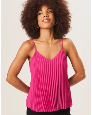 Gini London Strappy Pleated Cami Top - Pink