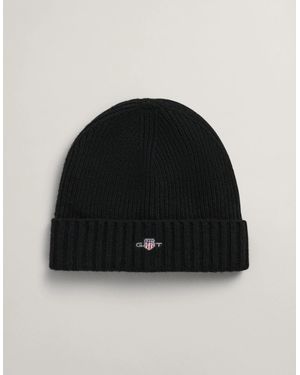 GANT Shield Wool Beanie - Black