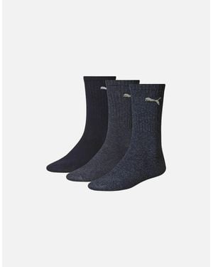 PUMA Adult Crew Sports Socks (Pack Of 3) - Blue