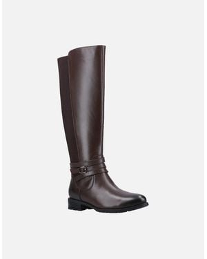 Hush Puppies Vanessa Leather Heeled Knee High Boots - Brown