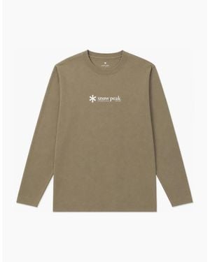 Snow Peak Snow Peak Soft Cotton Logo Long Sleeve T-Shirt Pro - Natural