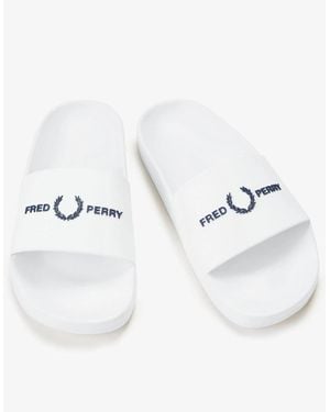 Fred Perry Branded Slider - White