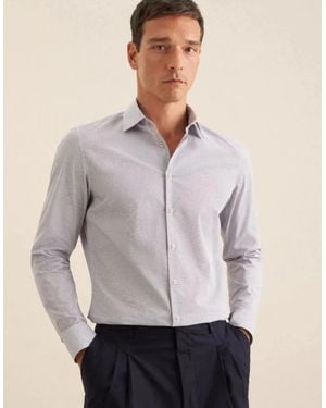 Seidensticker Slim Fit Business Kent Print Pattern Business Shirt - Grey