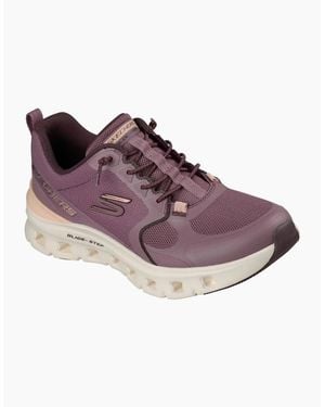 Skechers Glide-Step Pro Textile Plum Mesh/Synthetic/Peach Trim Trainers - Purple