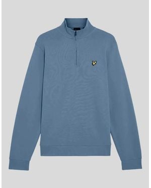 Lyle & Scott Everyday 1/4 Zip Cotton Sweatshirt - Blue