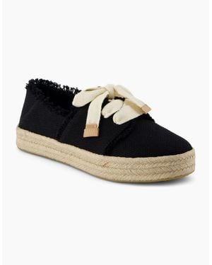 TOMS Carolina Espadrille Lace Up Shoes - Black