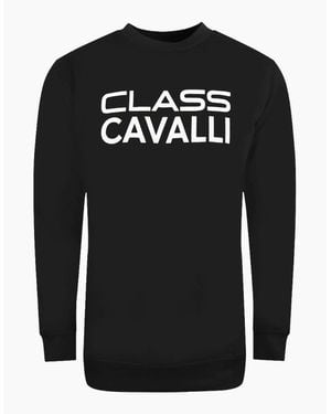 Roberto Cavalli Cavalli Class Large Bold Logo Design Sweatshirt - Black
