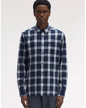 Fred Perry Tartan Twill Shirt - Blue