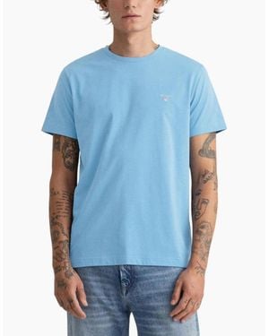GANT Regular Fit Short Sleeve Shield Logo T-Shirt - Blue