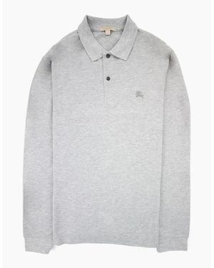 Burberry Oxford Logo L/S Polo Melange - Grey