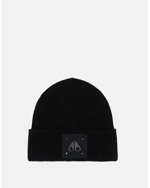 Moose Knuckles Logo Icon Beanie Hat - Black