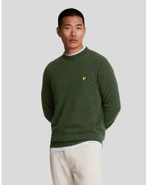 Lyle & Scott Lambswool Blend Crew Neck Jumper - Green
