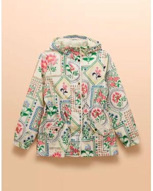 Joules Holt Tile Print Waterproof Packable Raincoat With Hood - Green