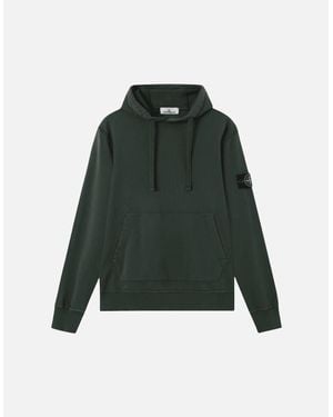 Stone Island Cotton Fleece Juniper Hoodie - Green